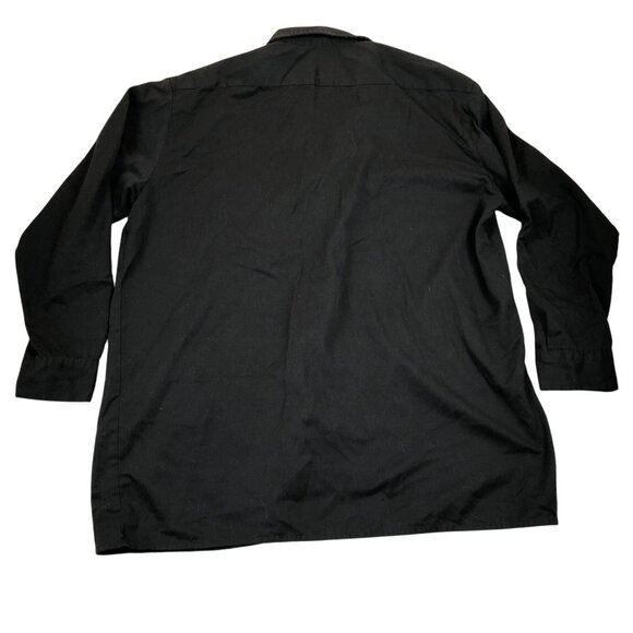 Dickies Mens Button Up Work Shirt Size 2XT Black Long Sleeve Pockets Classic - Picture 2 of 9
